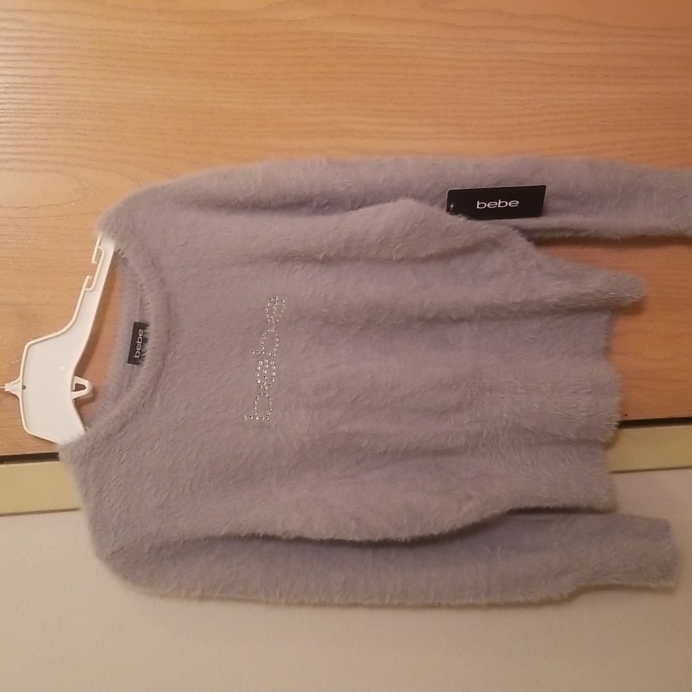 Bebe rhinestone logo sweater